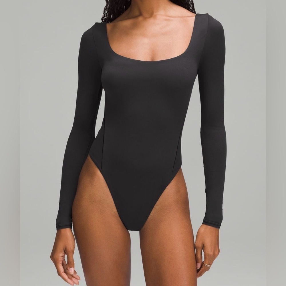 NWT Lululemon Wundermost Square-Neck Long Sleeve Bodysuit – Size Large – Black
